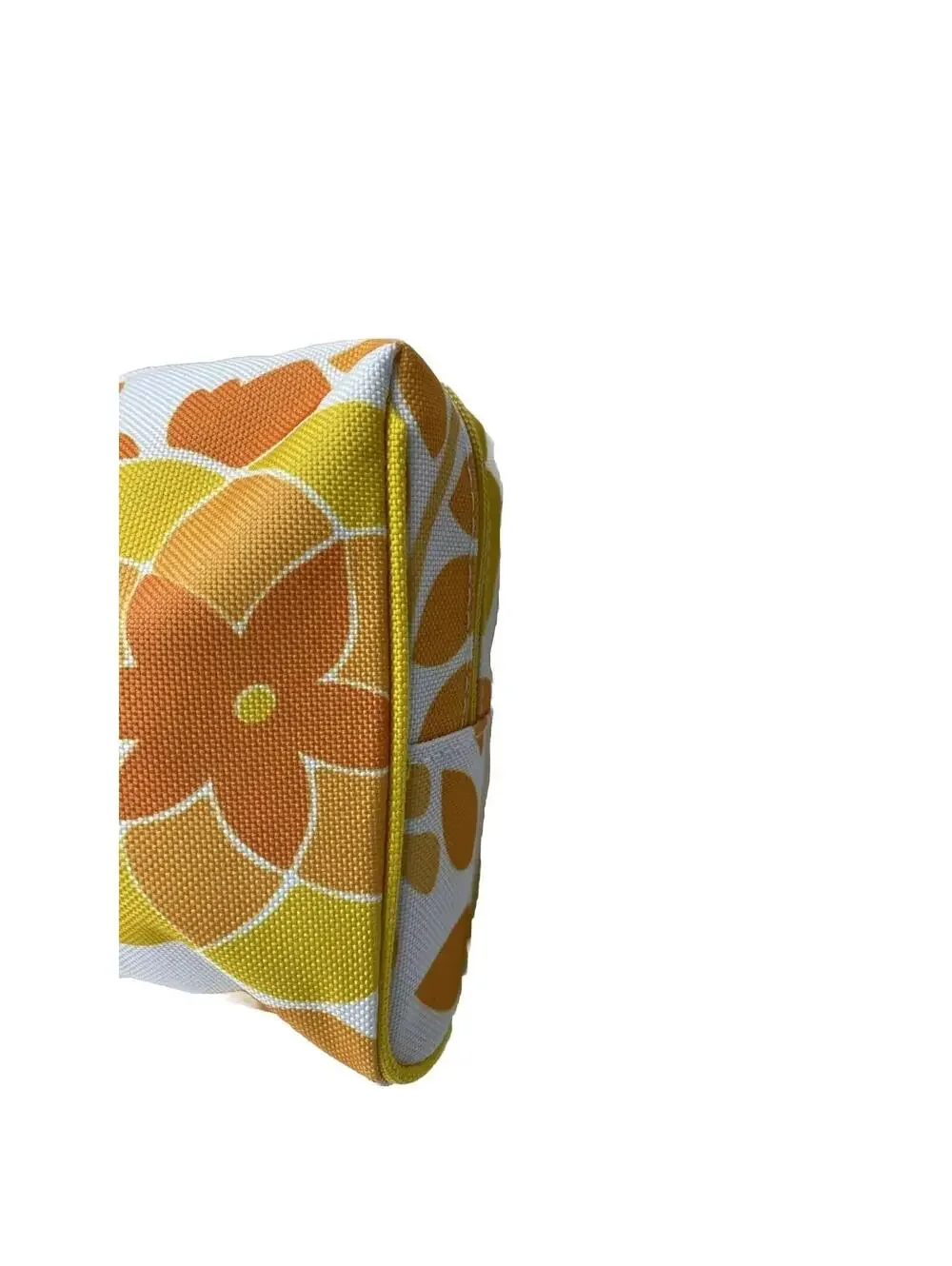 Clinique Makeup Bag Orange Yellow Floral Cosmetic Pouch Brand New